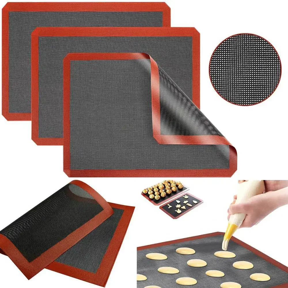 Baking Grill Mat 30X40cm Baking Tray Breathable Anti stick BBQ Cookie Bread Baking Pad Oven Microwave High Temperature Baking Peaceful Pleasures Health and Wellness