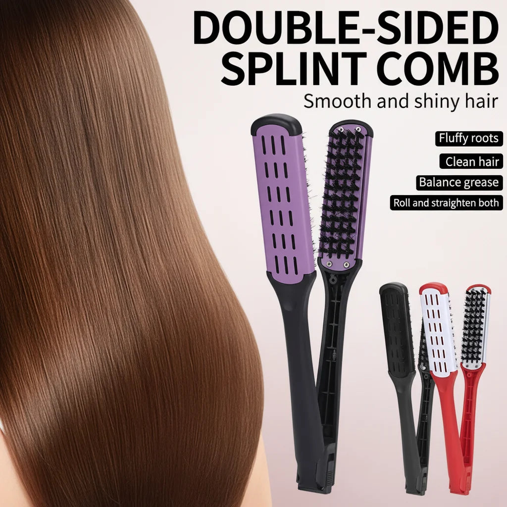 V-Shaped Hair Straightening Comb - Anti-Static, High-Temperature Resistant Styling Tool for Natural Curls and Long Straight Hair Peaceful Pleasures Health and Wellness