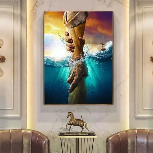 Hand of God Jesus Christian Canvas Wall Art | Unframed Print Religious Canvas Print Peaceful Pleasures Health and Wellness