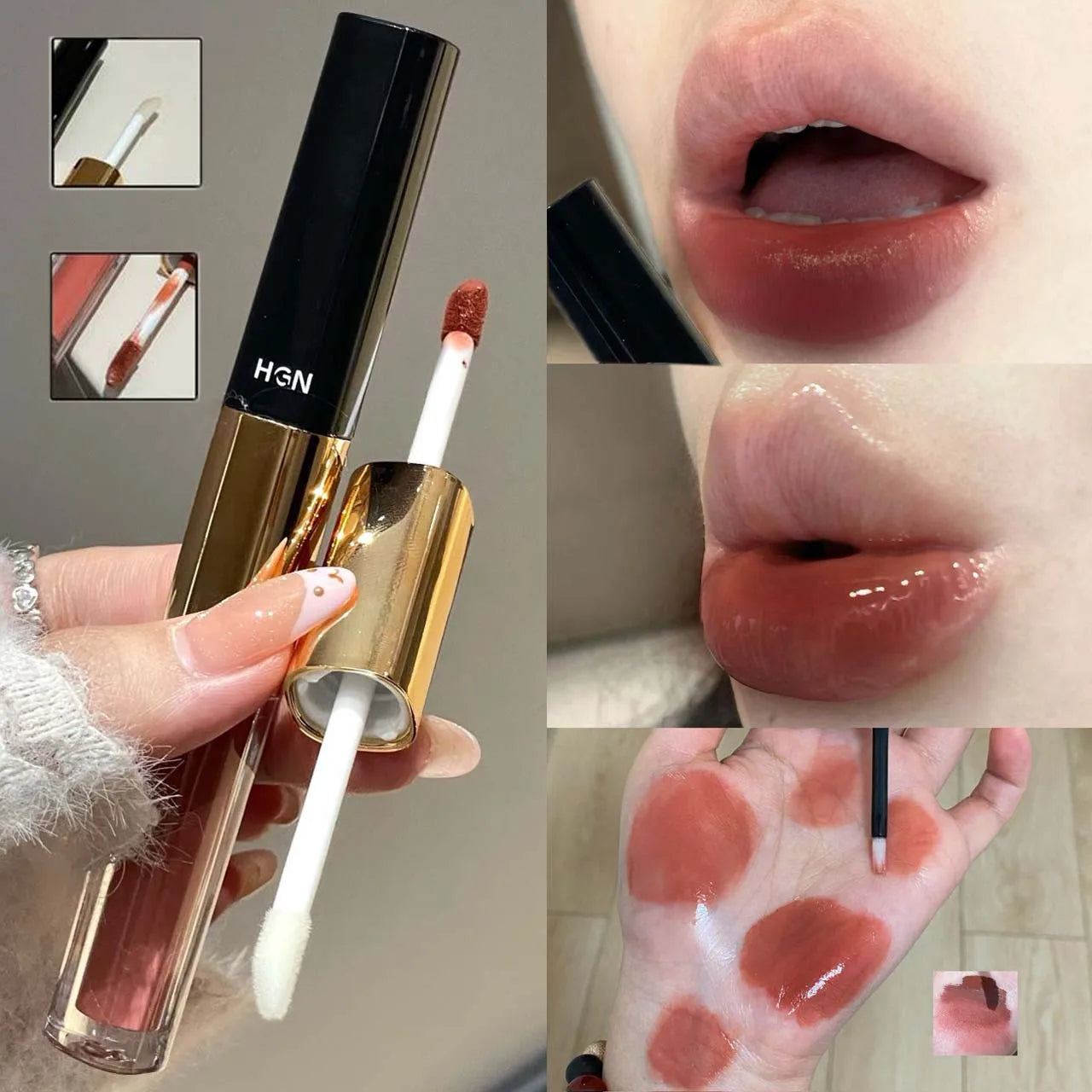 2-in-1 Matte & Mirror Lip Gloss | Double-Ended Lip Glaze