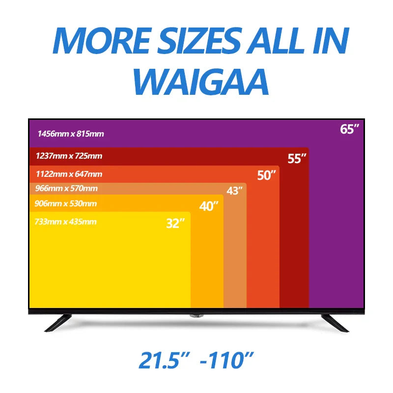 ZRGAE 4K Android Smart TV – 32 to 100 Inch LED LCD with WiFi