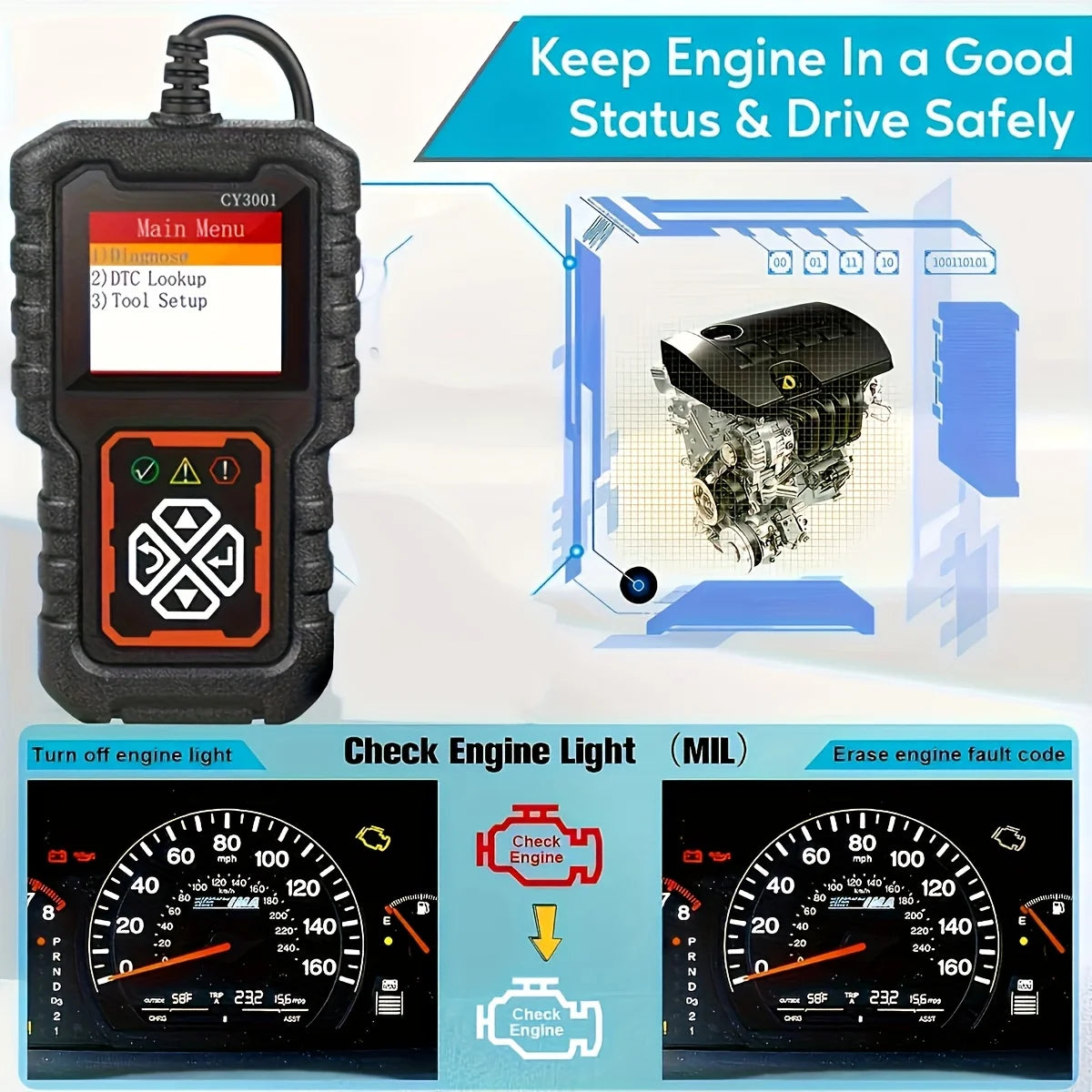 2025 New Car Obd2 Scanner - Compatible with All Models from 1996 Onwards, Battery Tester and Code Reader, Real-Time Data Stream Transmission, Dtc Search Function, No Battery Required, User-Friendly Interface, Durable Design, Peaceful Pleasures Health and Wellness