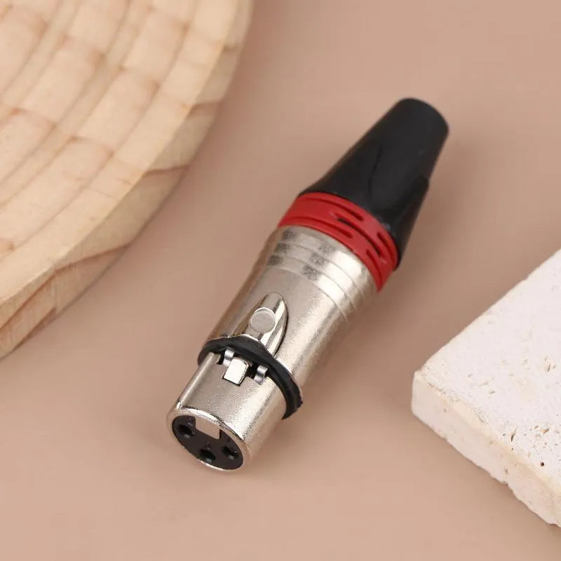 1Pc MIC Adapter XLR Cable Terminal Audio Wire Connector Pin XLR Plug Jack Male / Female Microphone Connector Peaceful Pleasures Health and Wellness female Red