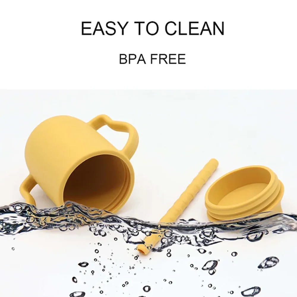 Kids' Food-Grade Silicone Straw Cup | Spill-Proof 350ml