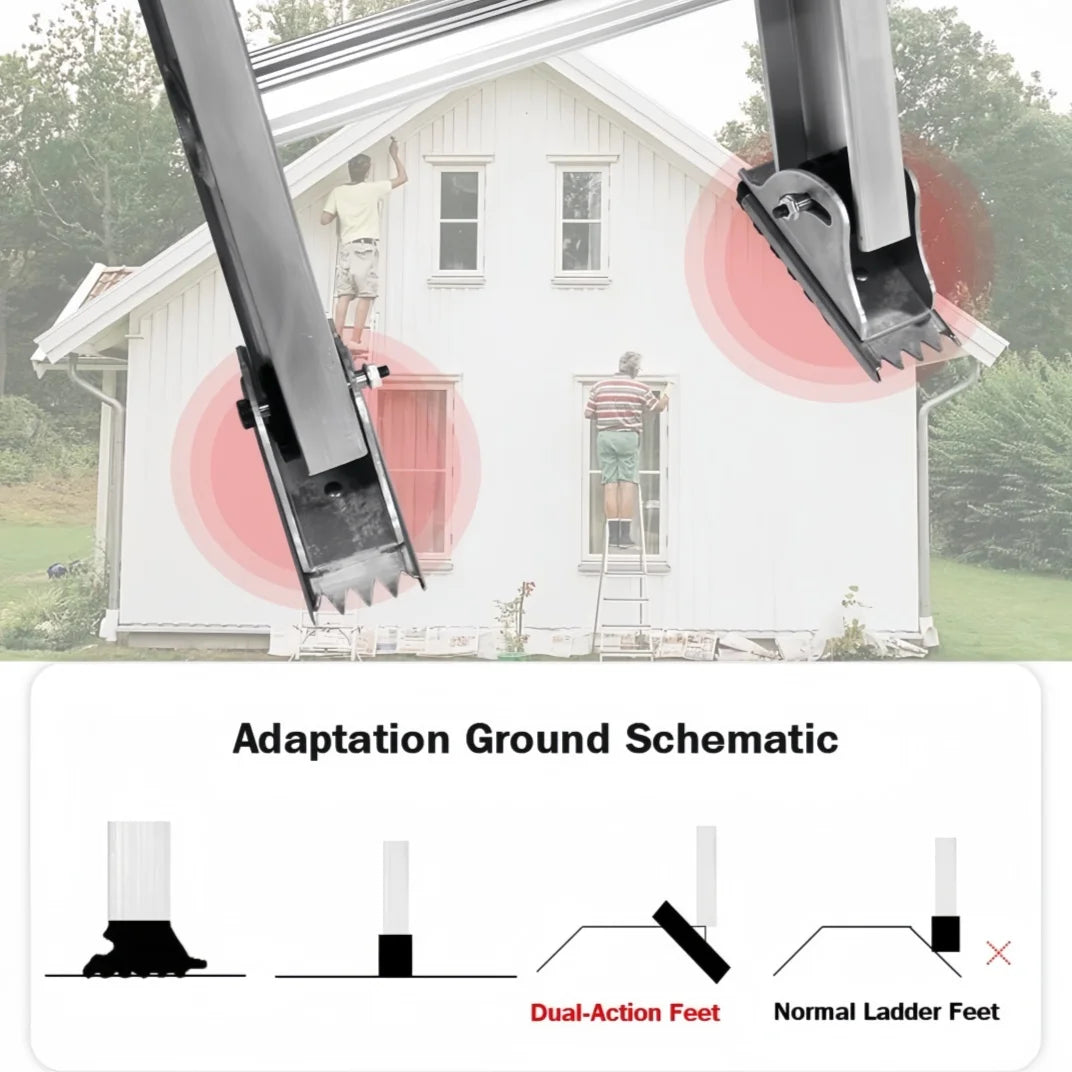 Shoe Extension Ladder Feet Anti-skid Parts Replacement Aluminum