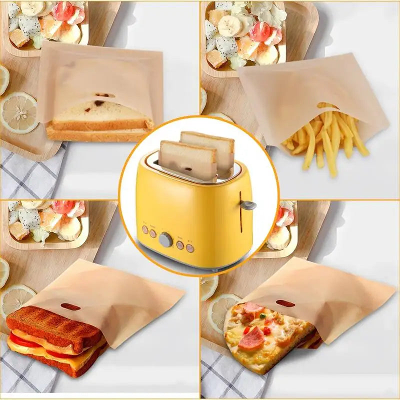 Reusable Non-Stick Toaster Bags – PTFE Grilled Sandwich Bags