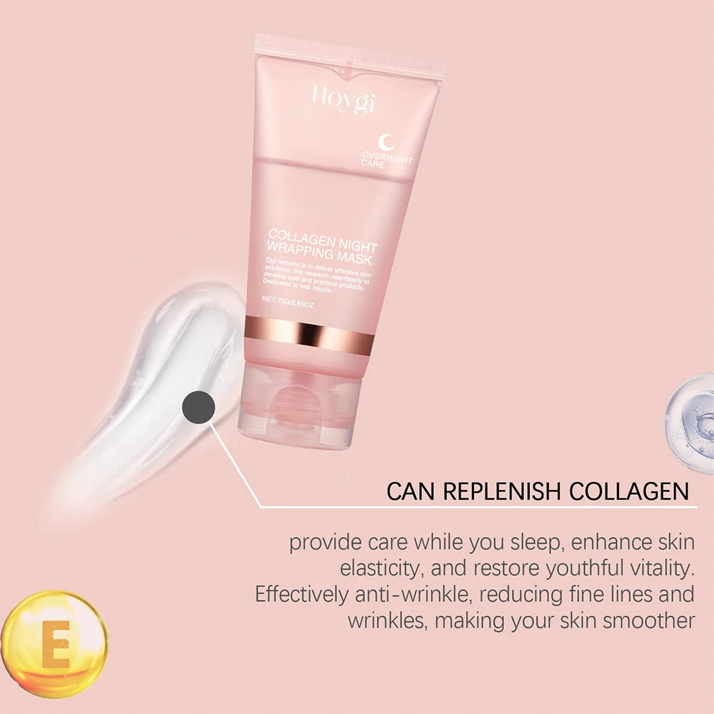 2.65oz Collagen Night Wrapping Mask Elasticity & Hydration Peel Off Mask Pore Clean Smooth & Tightening Korean Skin Care Product Peaceful Pleasures Health and Wellness