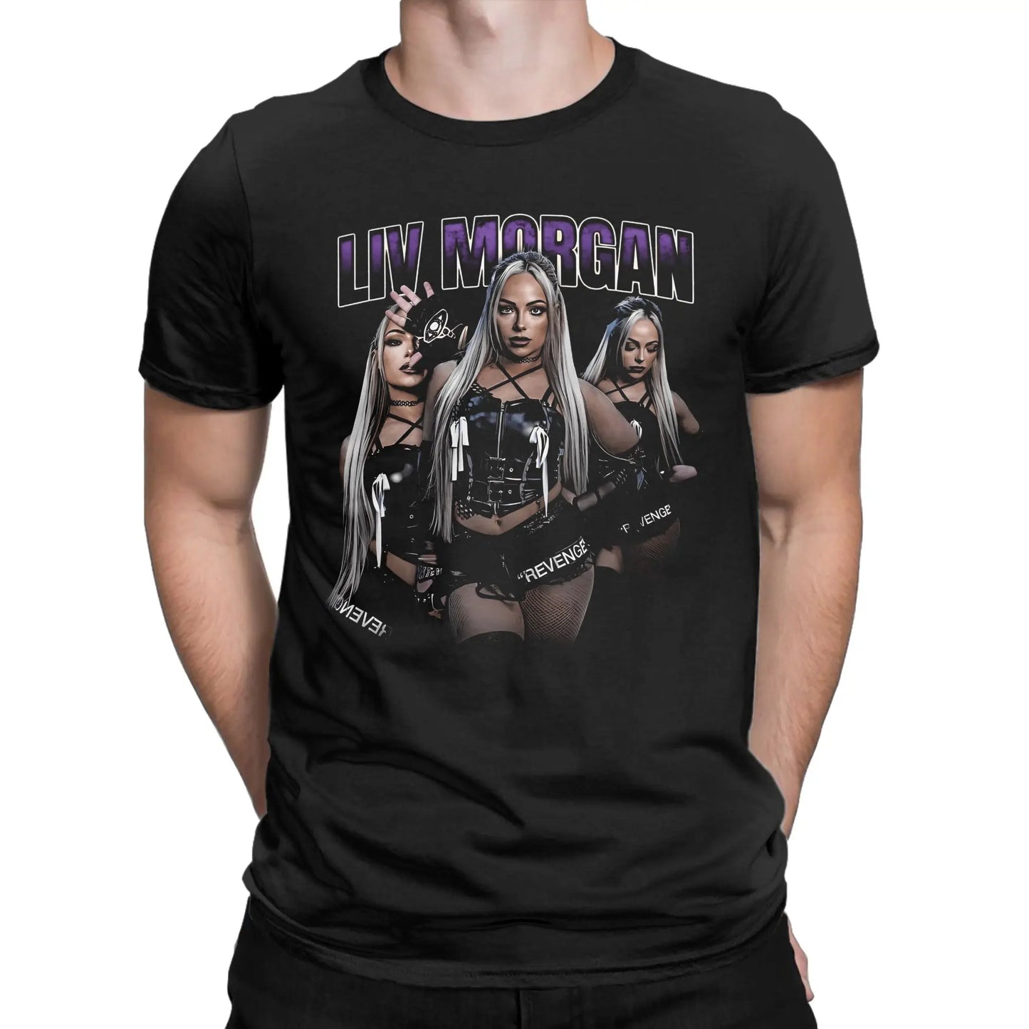 Liv Morgan T Shirt Men 100% Cotton Funny T-Shirts O Neck REVENGE Tee Shirt Short Sleeve Clothes Plus Size Peaceful Pleasures Health and Wellness 1 S