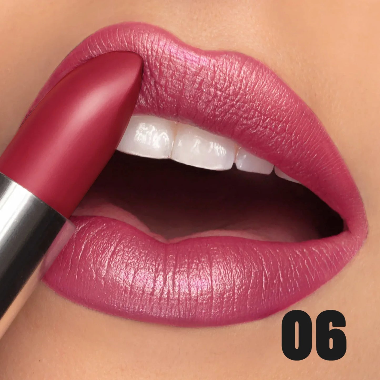 Metallic Lipstick – Frosted Bronze Gold Shimmer, Waterproof