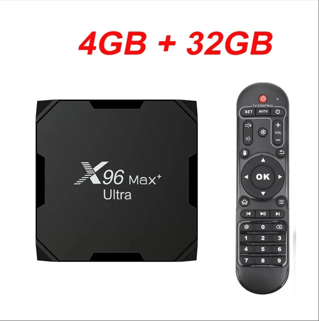 X96Max Plus Ultra TV Box Android 11 Amlogic S905X4 4GB 32GB TVBOX AV1 8K Wifi BT X96 Max Media Player TV Set Top Box Peaceful Pleasures Health and Wellness 4G32G UK Plug