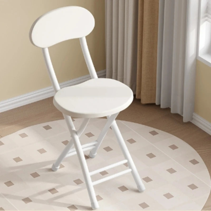 Classic Style Folding Chair with Oval Seat Portable, No Assembly Needed, Durable Metal Frame Hardwood Construction for Home Peaceful Pleasures Health and Wellness