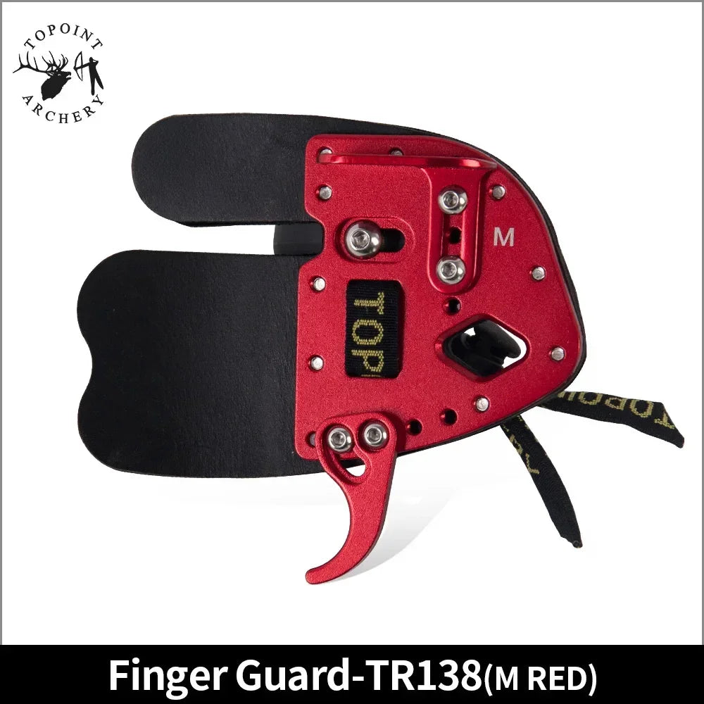 Leather Aluminum Archery Finger Guard Right Handed Reverse Bow