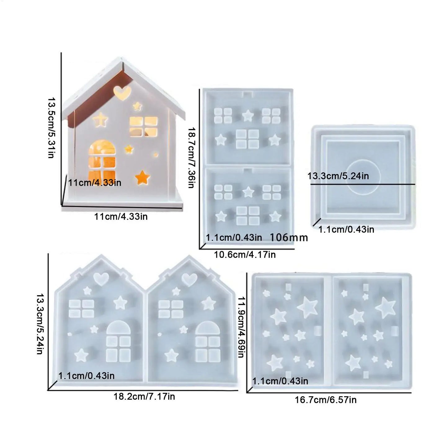 Cute House Epoxy Resin Silicone Molds for Resin Reusable Easy Release DIY Making for Home Decor Table Centerpieces Candle Peaceful Pleasures Health and Wellness