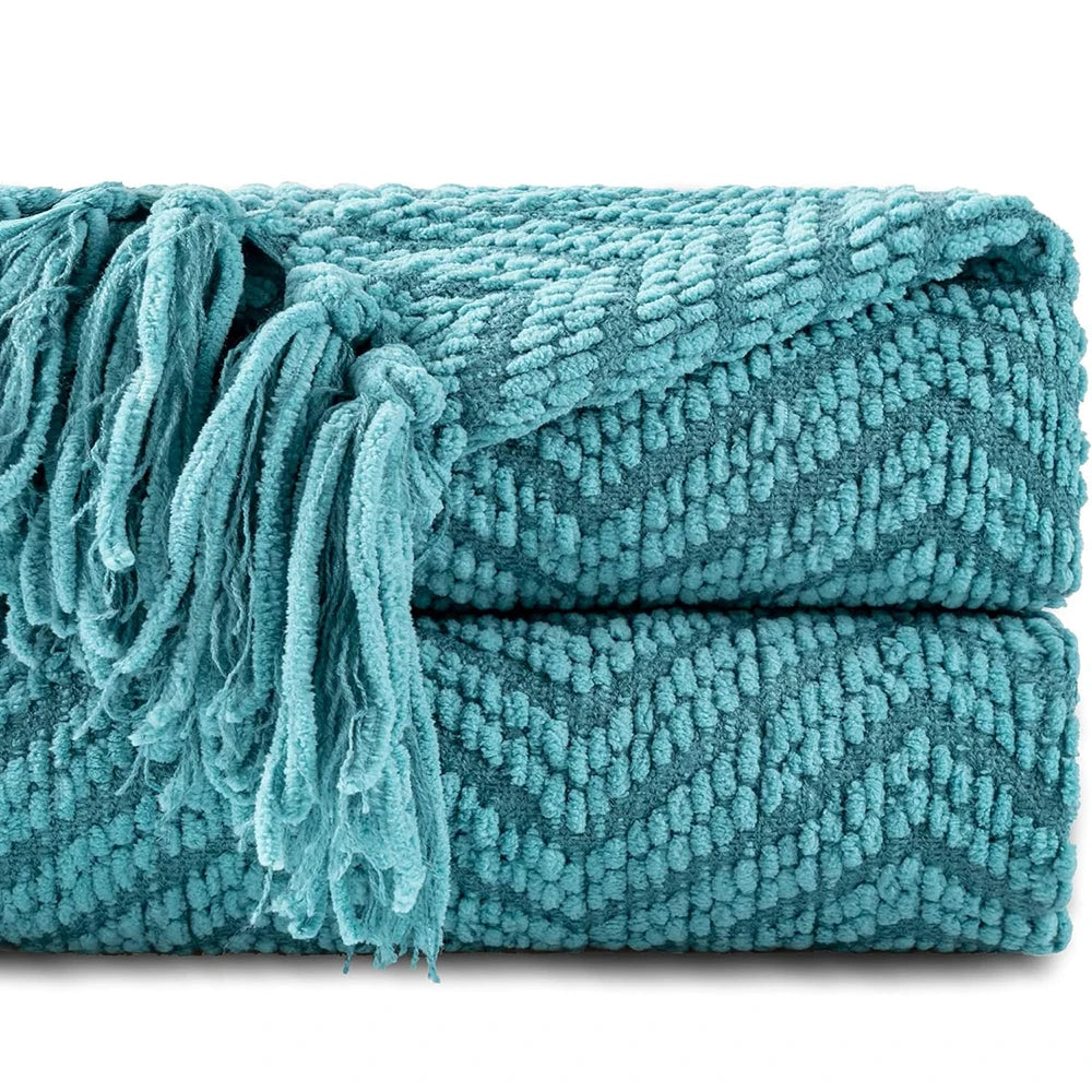 Battilo Chenille Knit Throw Blanket | Soft Couch & Sofa Throw