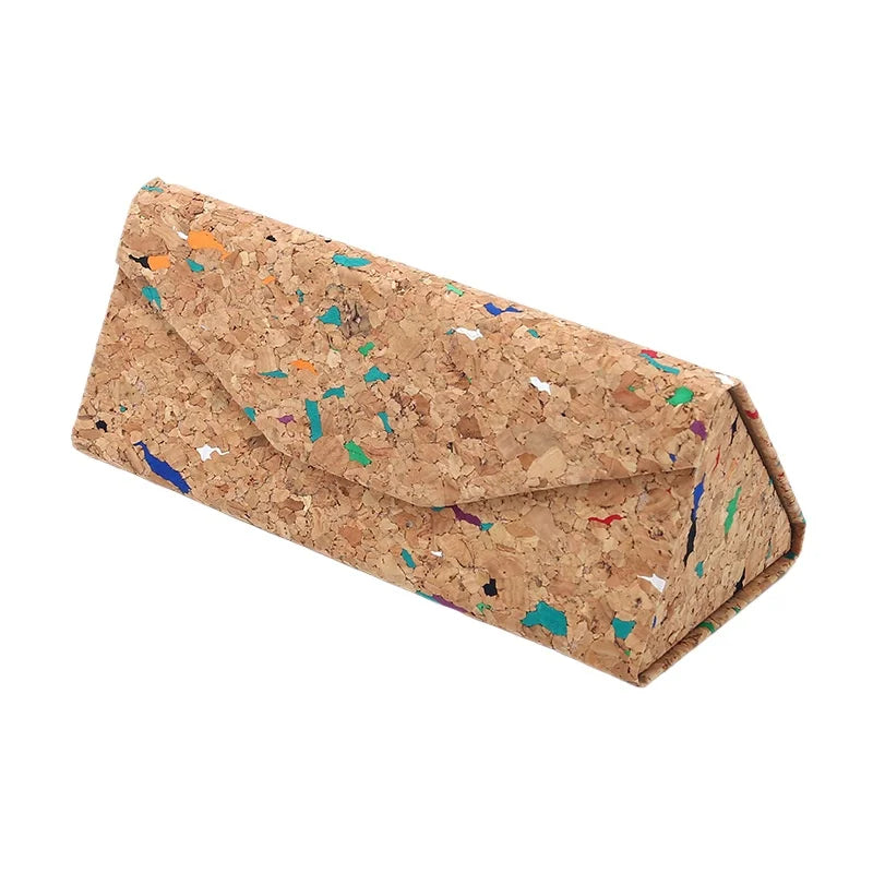 Triangle Folding Glasses Case | Plaid Snakeskin Sunglasses Box