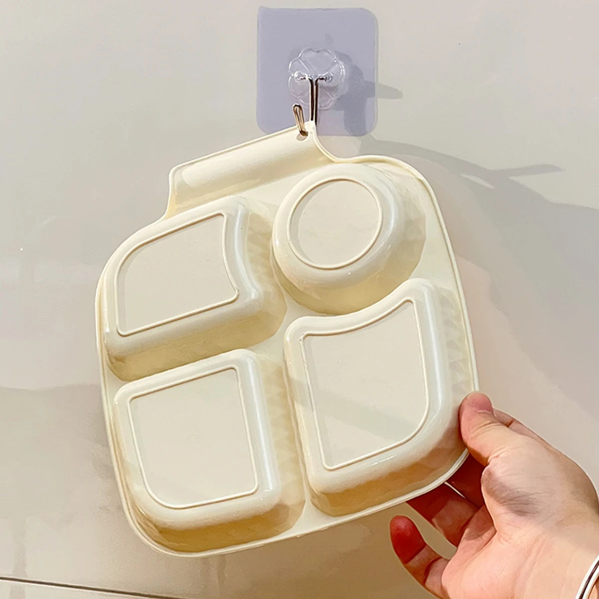 Multi Grid Food Plates Cafeteria Serving Divided Plastic Plates Buffet Plate Home Use Quantitative Weight Loss Breakfast Plates Peaceful Pleasures Health and Wellness
