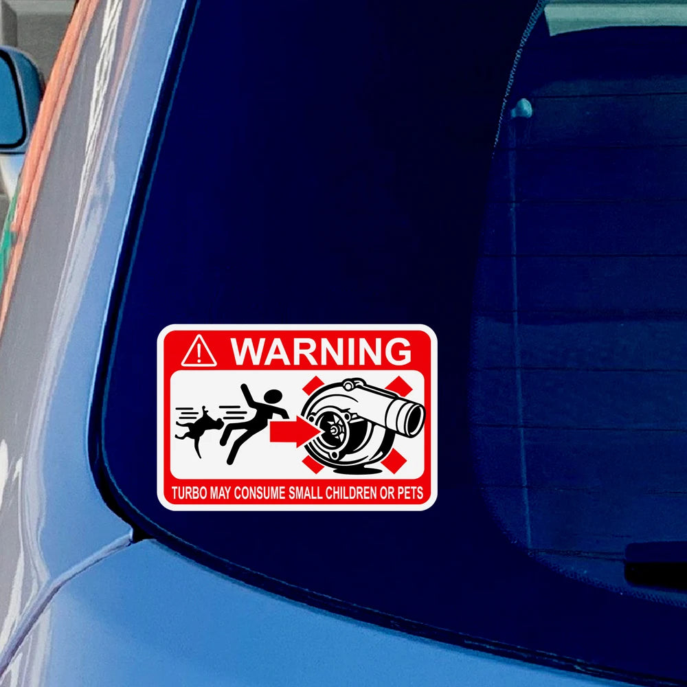 2PCS 120 X 90MM TURBO WARNING DECAL STICKER FUNNY CAR DECAL STICKERS Peaceful Pleasures Health and Wellness