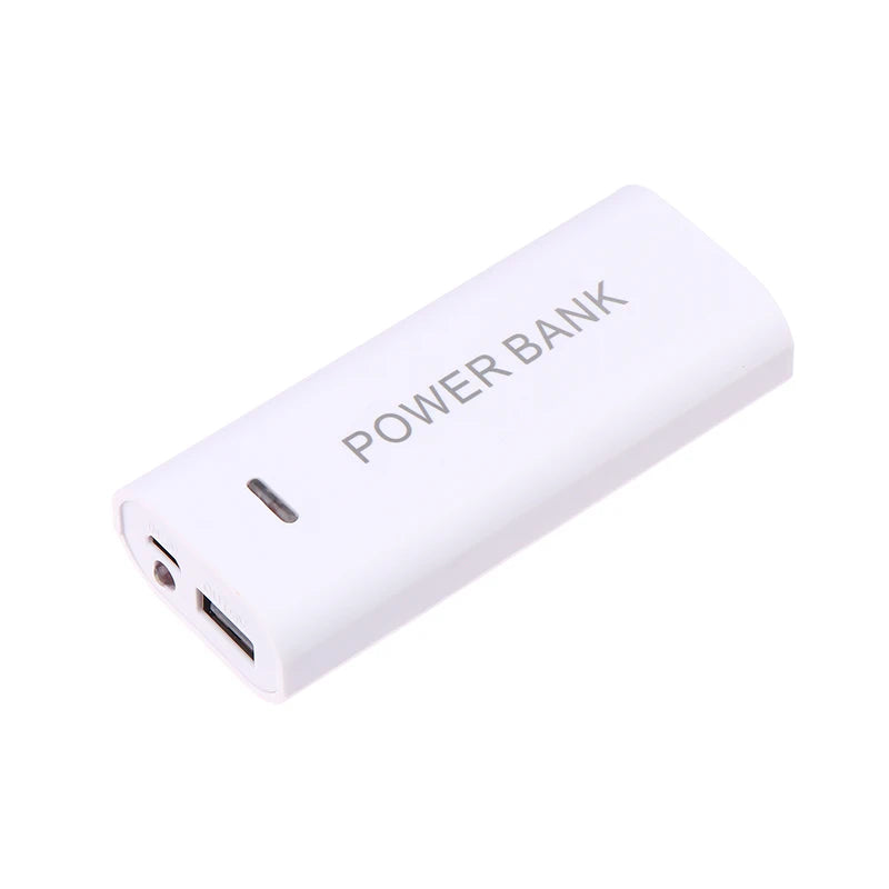 Portable Power Bank Case DIY 2Cell 18650 Battery Box For Smart Phone Charge 5V 1A For 18650 Battery With Indicator Light Peaceful Pleasures Health and Wellness White