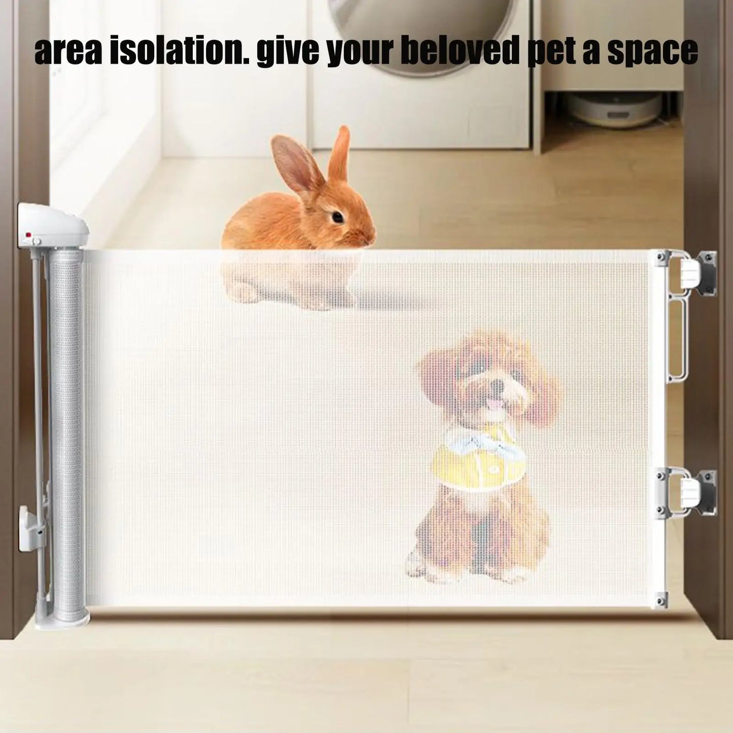 Retractable Pet Gate 17.7x59" – Safety Door Fence for Dogs