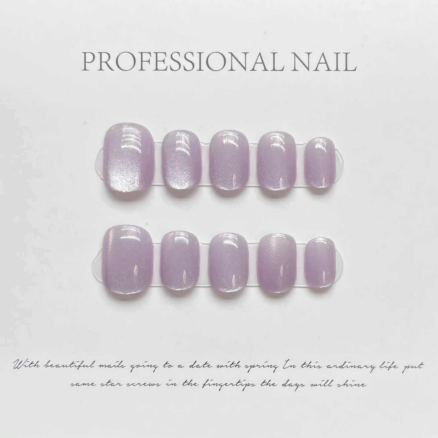 10pcs Handmade Press on Nails Short Cat Eye Fake Nails for Women Girl Wearable Shiny Cat Eye Sweet Korean Style False Nails Peaceful Pleasures Health and Wellness S 4