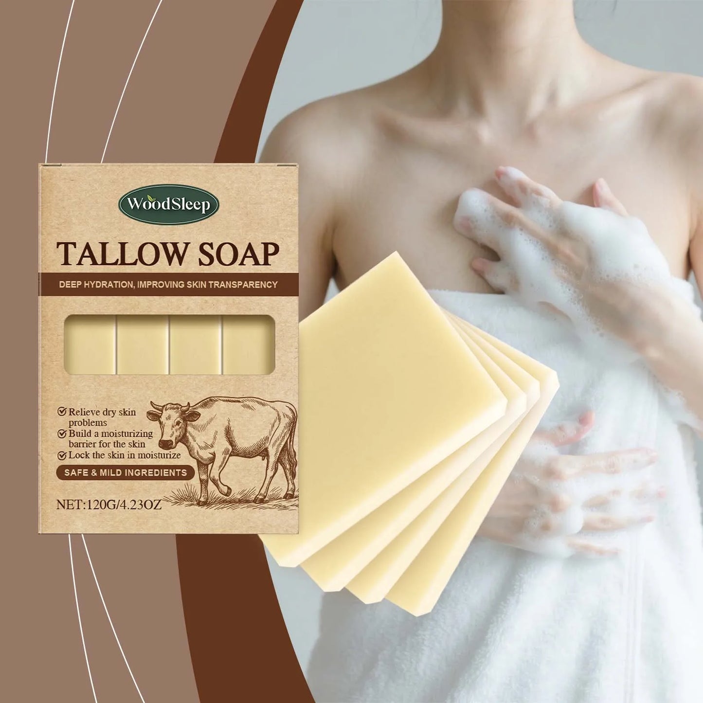 OceAura Grass-Fed Beef Tallow Soap – Face & Body Bar