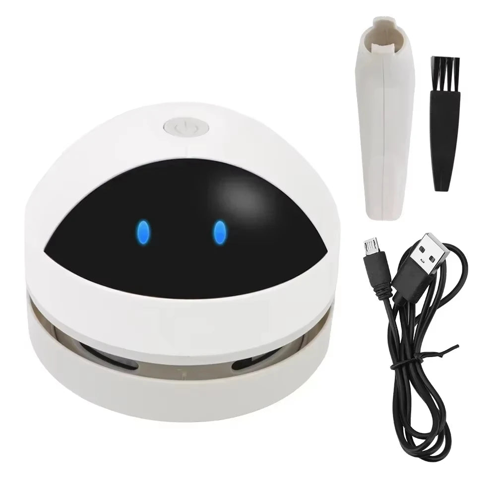 Vacuum cleaner Desktop Mini rechargeable cleaner Rubber shavings keyboard cleaner Portable automatic dust extractor Peaceful Pleasures Health and Wellness White 2