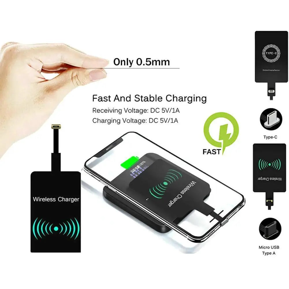Wireless Charging Receiver Patch – Micro USB & USB-C Module