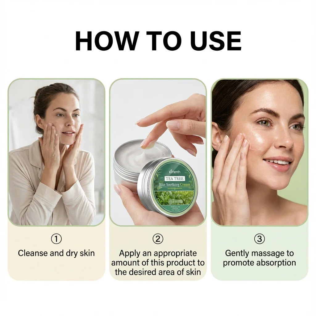Tea Tree Soothing Cream Hydrating Stabilizing Repair Barrier Protection Brightening Shrink Pores Smooth Refreshing Moisturizer Peaceful Pleasures Health and Wellness
