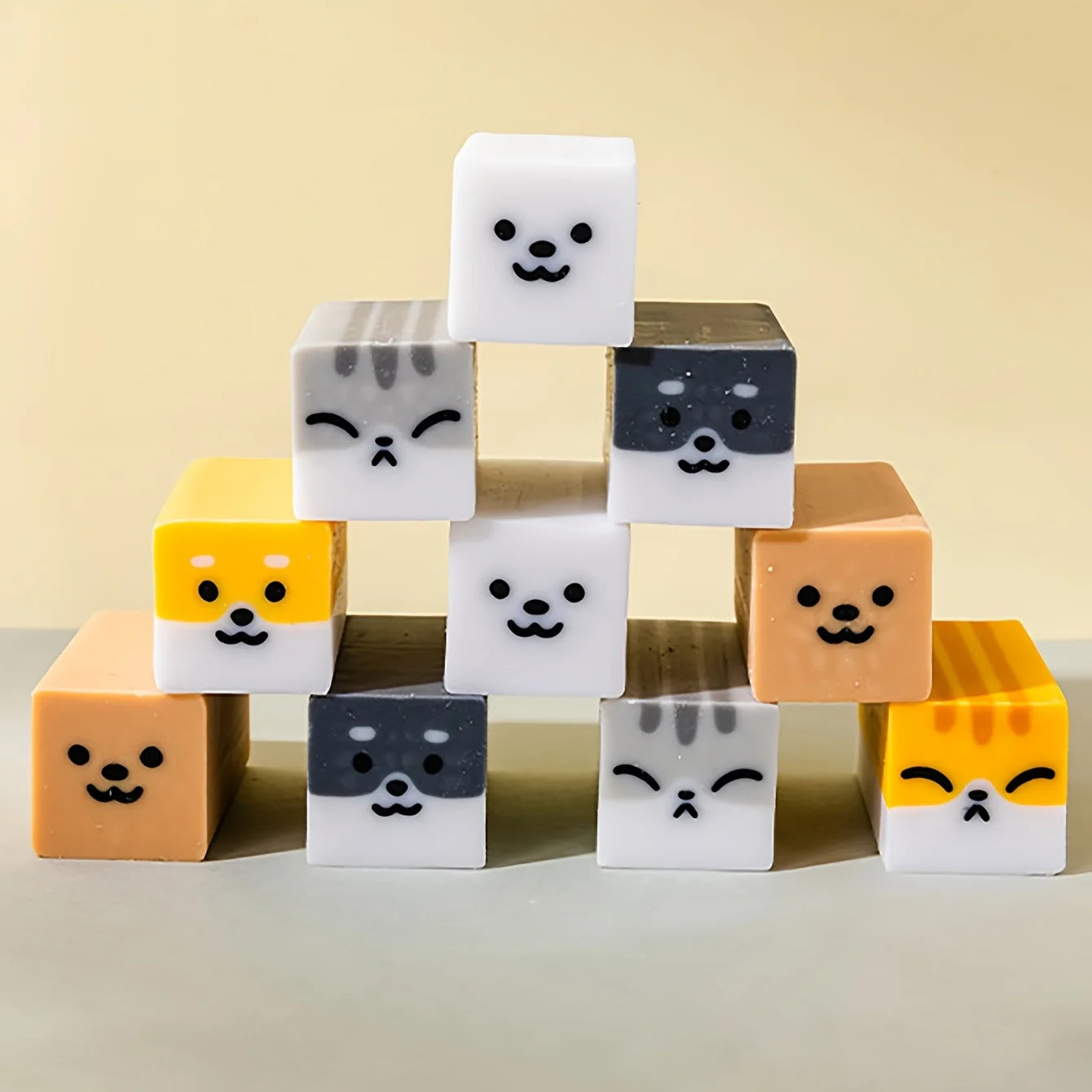 5-Piece Set of Randomly Assorted Animal-Patterned Rectangular Erasers, Super Cute Cat and Dog Erasers, Perfect for Pencils, Office Use, or as a Perfect Gift, Cartoon Fun Erasers Peaceful Pleasures Health and Wellness