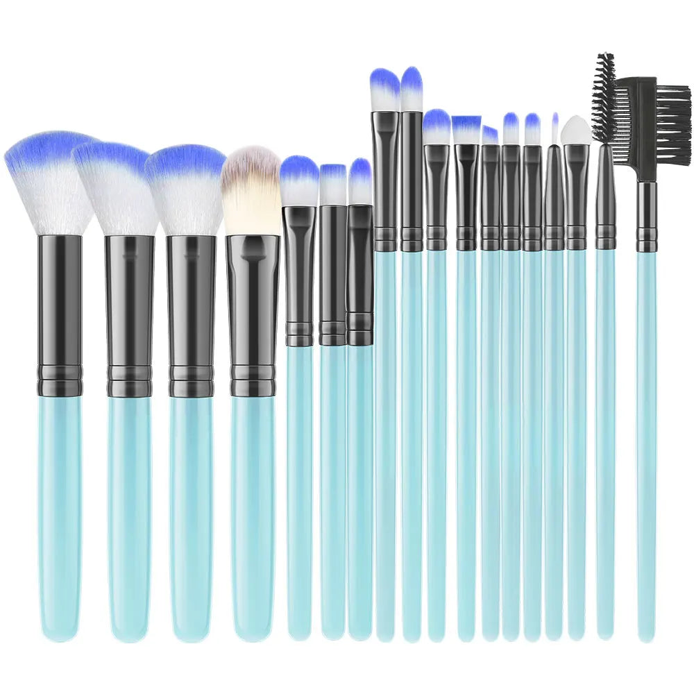 18-Piece Synthetic Kabuki Makeup Brush Set | Foundation & Eye
