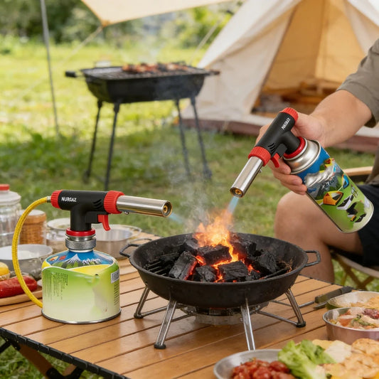 Camping Baking Barbecue Gas Torch Welding Fire Maker Lighter Butane Burner Flame Metal Flame Gun WeldingTorch Lighter Heating Peaceful Pleasures Health and Wellness