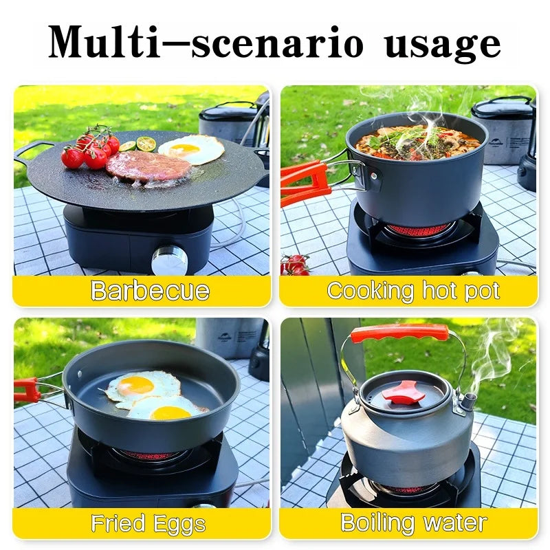 Outdoor portable gas stove, infrared energy-saving intense flame, wind-proof, detachable cartridge type stove, camping hot pot Peaceful Pleasures Health and Wellness