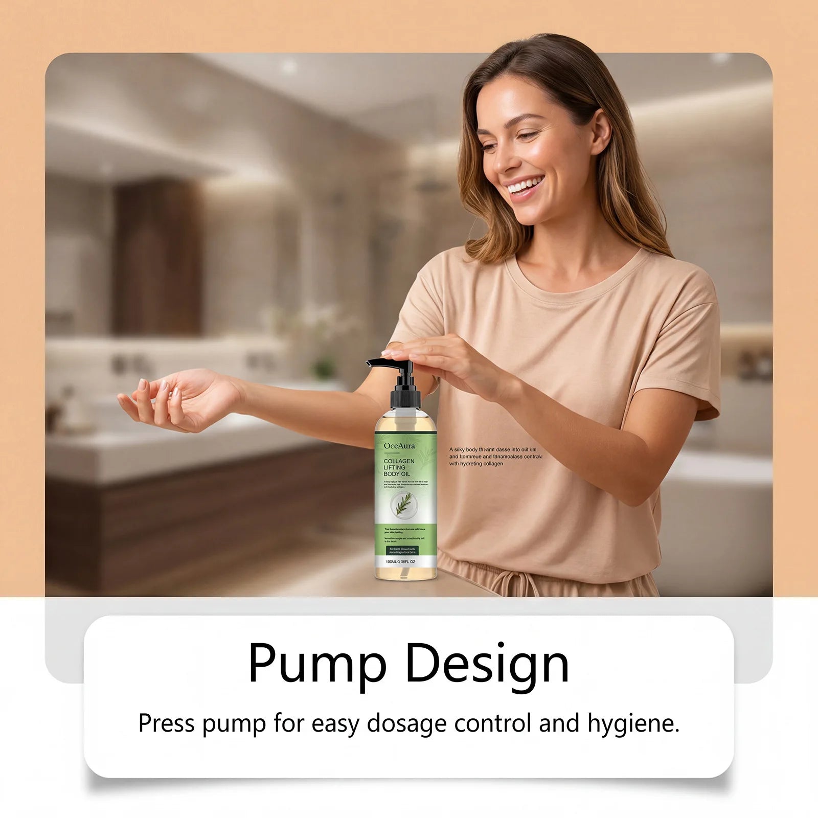 Collagen Body Oil Deep Hydration Moisturizing Firming Tightening Intensive Skin Elasticity Enhance Skin Non-Greasy Body Care Oil Peaceful Pleasures Health and Wellness