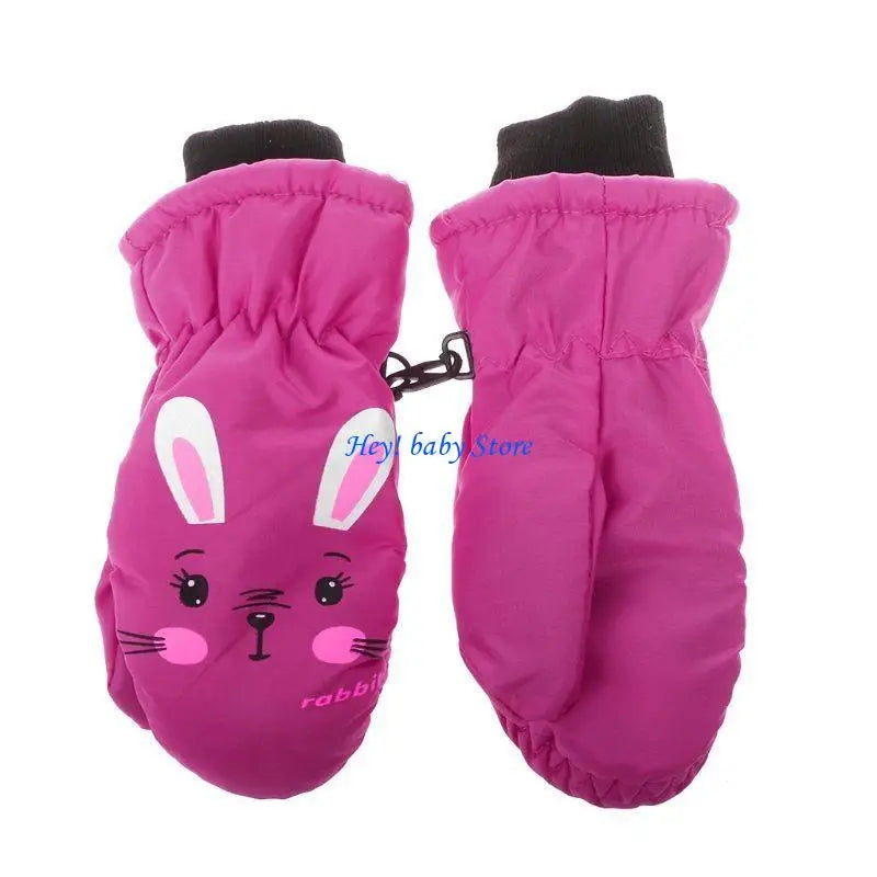 Kids Ski Mittens Windproof Non-Slip Snow Gloves Ages 2–12