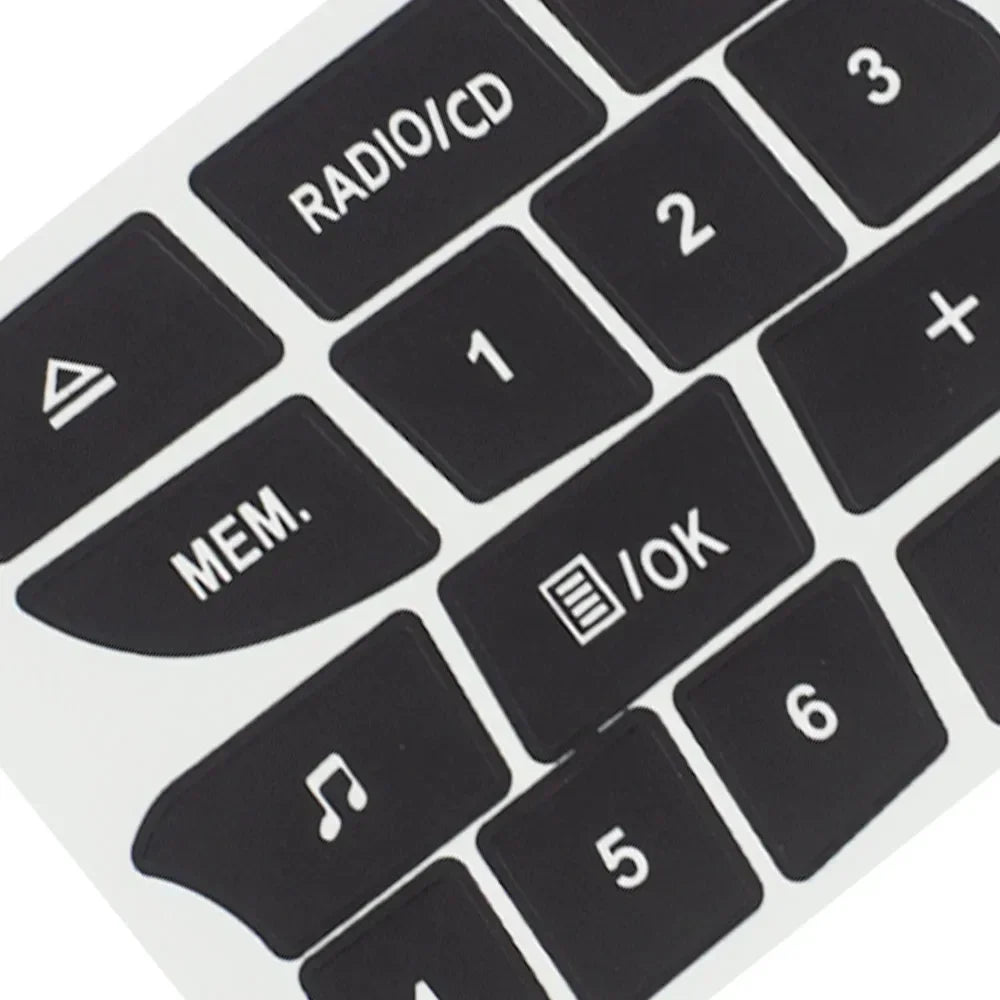 Car Button Repair Stickers CD Radio Audio Button Repair Decals Stickers for Twingo for Renault Clio and Megane Car Accessories Peaceful Pleasures Health and Wellness
