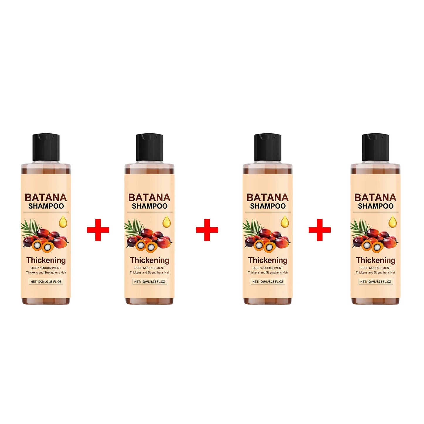 Batana Shampoo Hair Thickening & Strengthening Weak Roots Oil Control Reduce Breakage Voluminous Nourishing Hair Care Peaceful Pleasures Health and Wellness 4 X 100ml