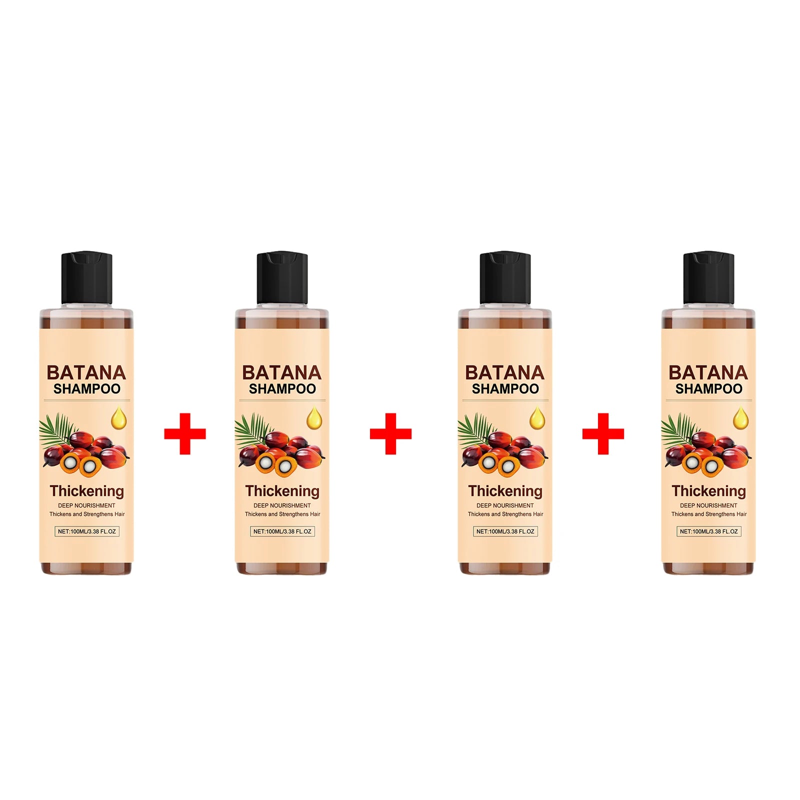 Batana Shampoo Hair Thickening & Strengthening Weak Roots Oil Control Reduce Breakage Voluminous Nourishing Hair Care Peaceful Pleasures Health and Wellness 4 X 100ml