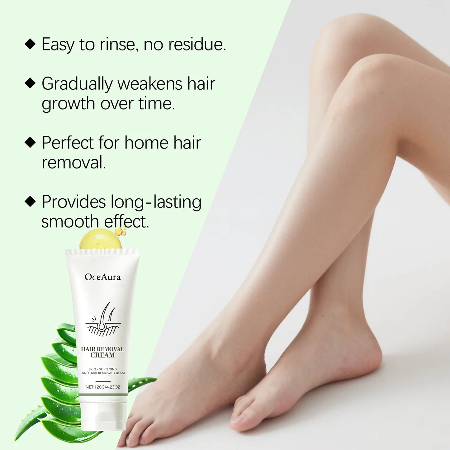 120g Gentle Hair Removal Cream | Aloe & Glycerin, Pore Shrink