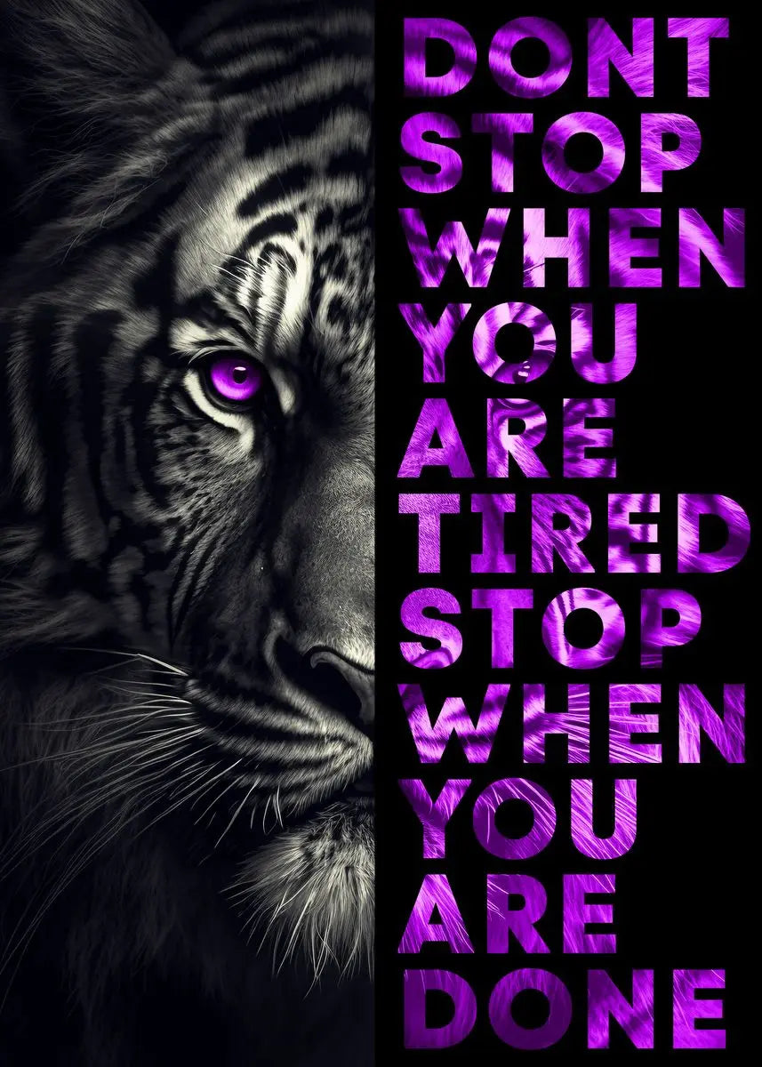 Animal Motivation Quotations Poster Lion Tiger Wolf Leopard Canvas Painting Modern Art Prints Wall Picture for Living Room Decor Peaceful Pleasures Health and Wellness TG051-7 20x30cm