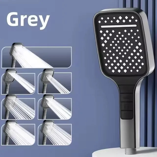 Large 7-Mode Rainfall Shower Head – High Pressure & Water-Saving