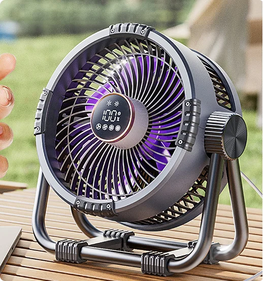 Multifunctional Outdoor Camping Fan Light Rechargeable Ceiling Fan with 3-speed Night Light and Power Bank Portable Fan Peaceful Pleasures Health and Wellness PURPLE