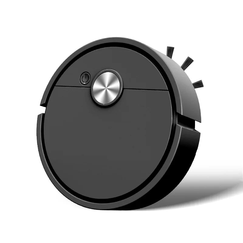 3 in 1 Robot Vacuum Rechargeable Sweeping Machine Strong Suction Compact Cleaning Machine for Pet Hair Stubborn Dirt Peaceful Pleasures Health and Wellness black