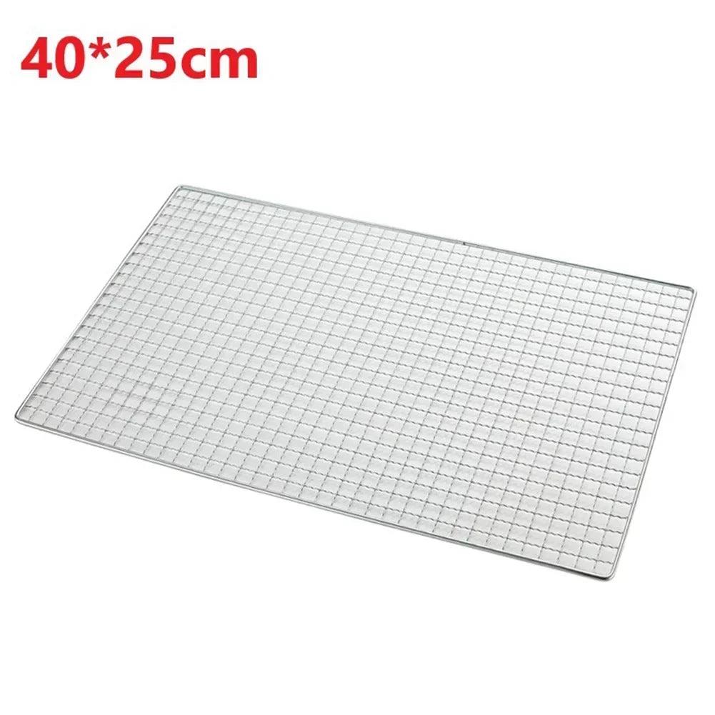 BBQ Grill Mesh Grate – Stainless Steel Grid for Camping & BBQ