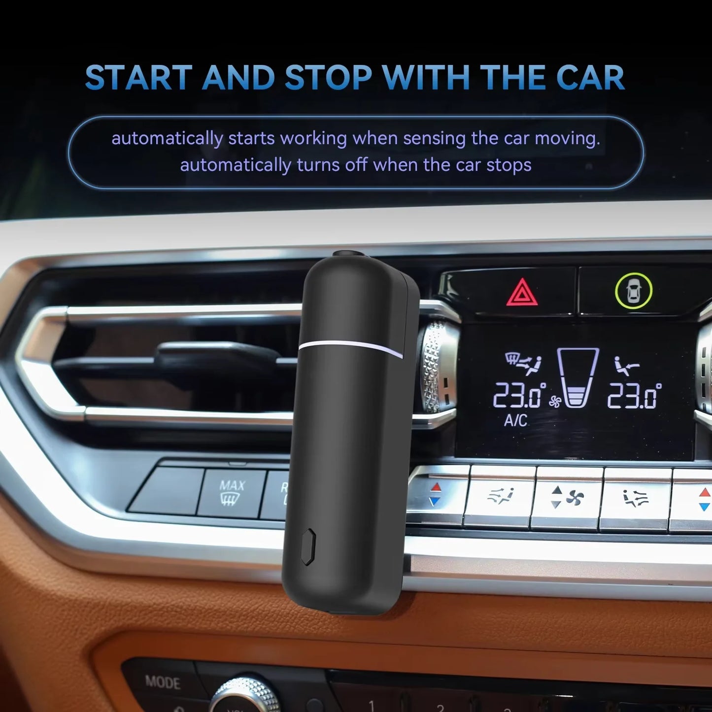 Car Aroma Diffuser Vent Clip Car Air Freshener Rechargeable Scent Machine Fragrance Oil Waterless Essential Oil Diffuser Peaceful Pleasures Health and Wellness