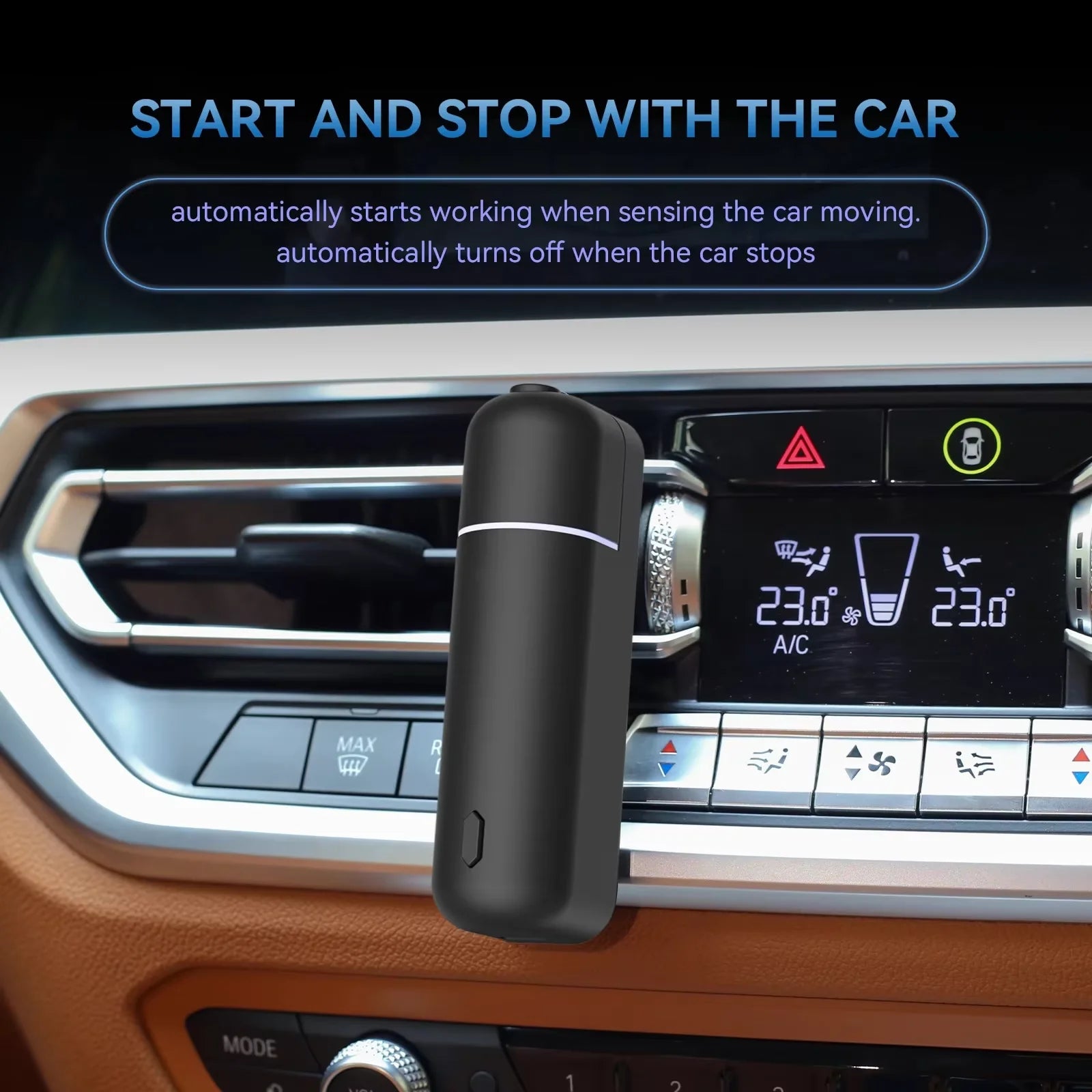 Car Aroma Diffuser Vent Clip Car Air Freshener Rechargeable Scent Machine Fragrance Oil Waterless Essential Oil Diffuser Peaceful Pleasures Health and Wellness