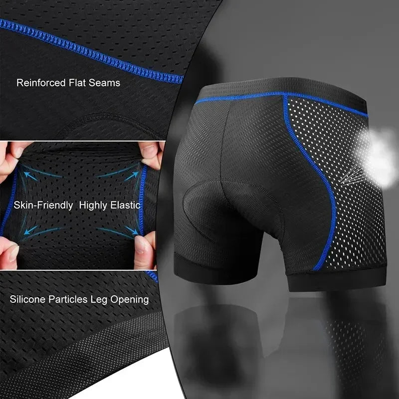 X-TIGER Men's 5D Gel Padded MTB Cycling Underwear Shorts