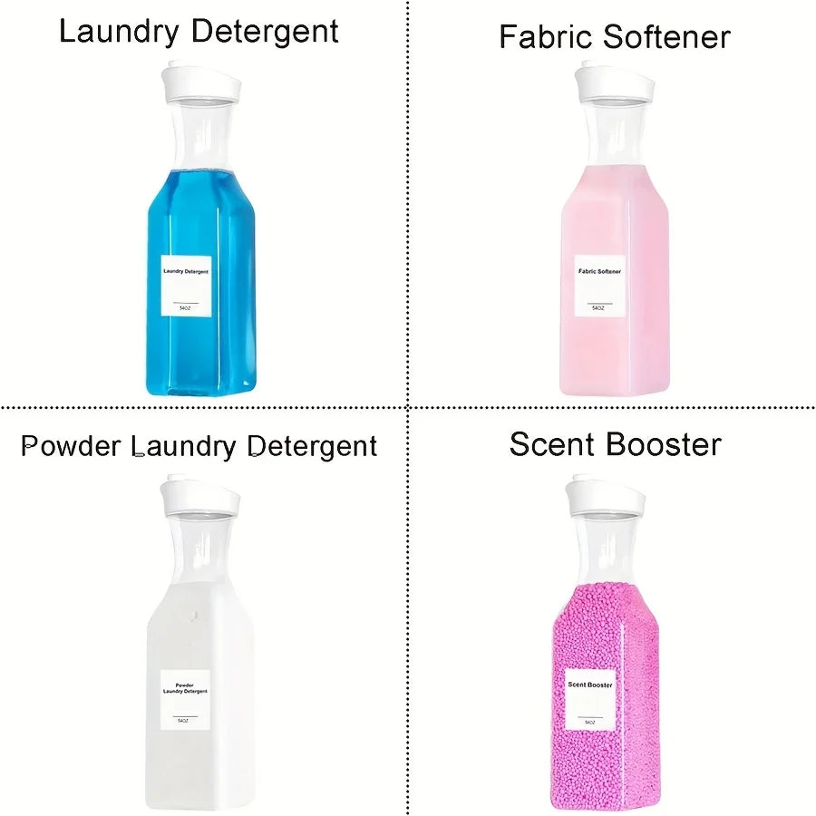 54oz Liquid Laundry Detergent Dispenser – 2 or 3 Pack Plastic Container for Detergent & Fabric Softener