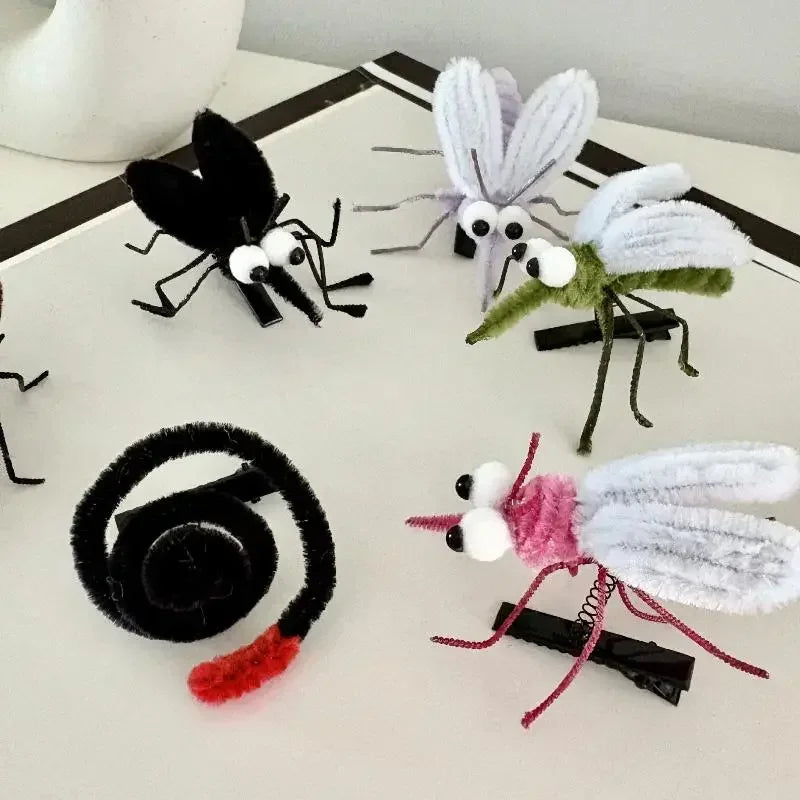 Mosquito Plush Hairpin – Cute Cartoon Insect Hair Clip