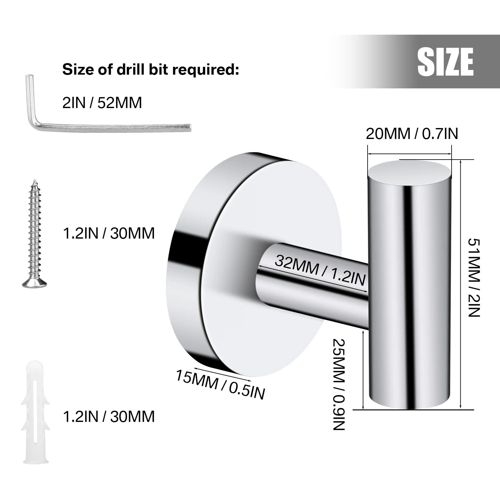 2Pcs Bathroom Towel Hooks Coat Hooks SUS 304 Stainless Steel Lavatory Wall Mount Heavy Duty Wall Hook for Bathroom Kitchen Hotel Peaceful Pleasures Health and Wellness