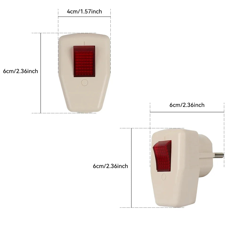German Schuko EU Rewireable Plug ON/OFF Switch 250V 16A CEE 7/7